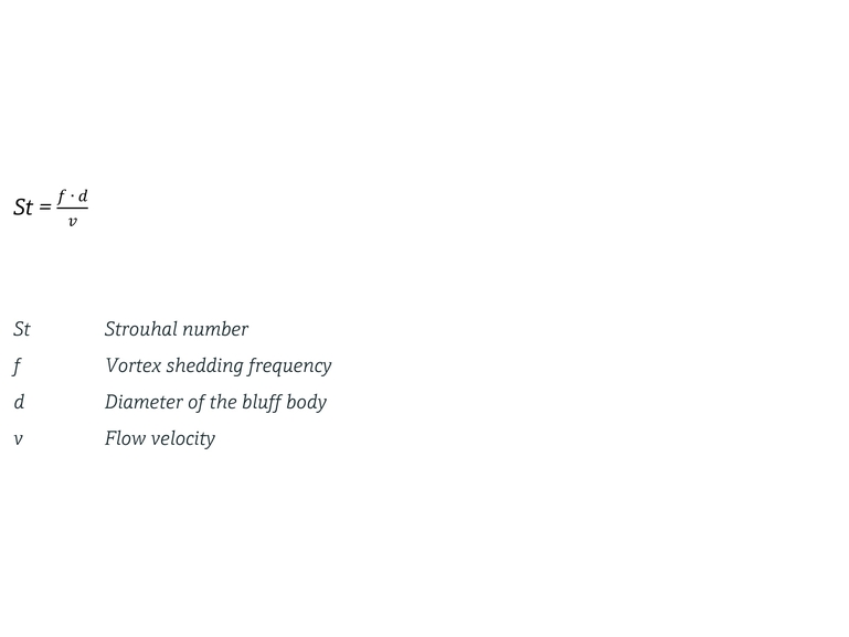 Equation of Strouhal number