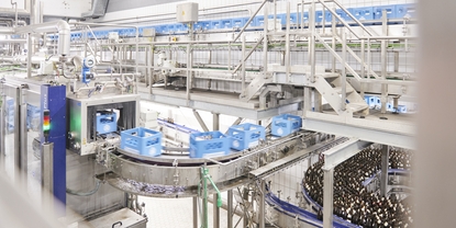 Disinfection of bottles and crates