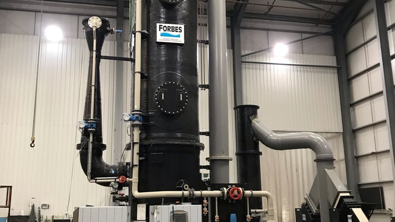 Skid mounted scrubbing system at Forbes