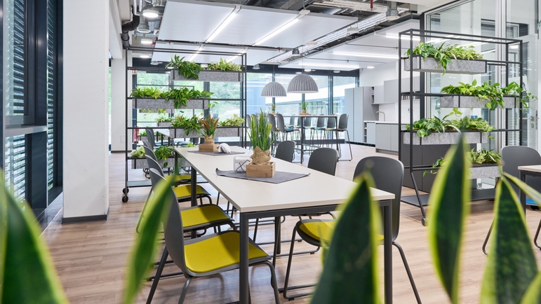 One of the new break rooms for production and logistics employees.