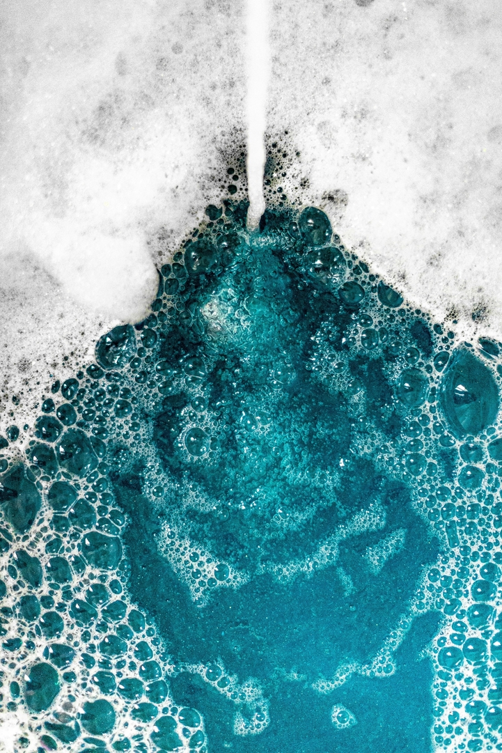 Flowing water with visible turbulence