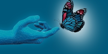 一只蝴蝶从掌心起飞