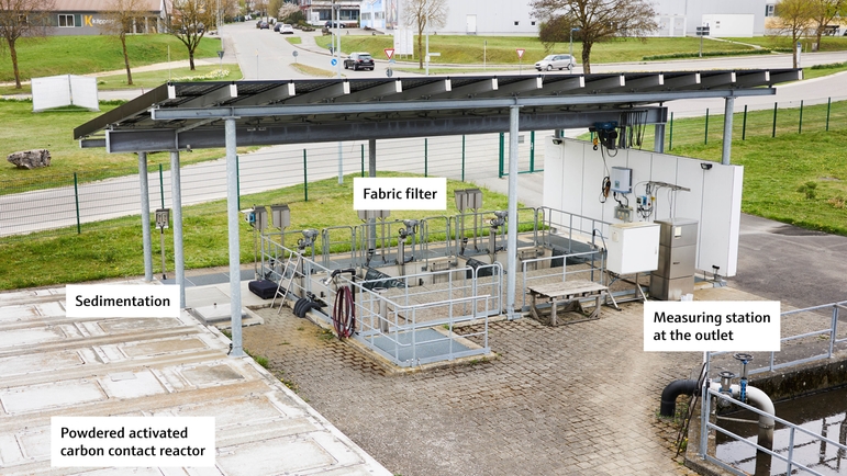 Measuring point at inlet of fourth cleaning stage