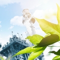 Industrial processing plant with distillation columns and piping