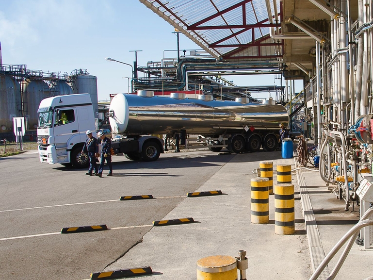 chemical manufacturing plant truck loading station