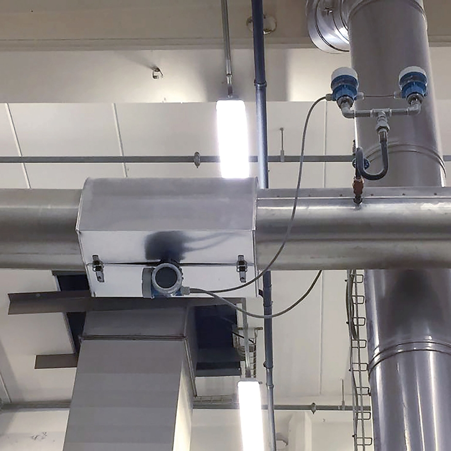 Steam consumption measuring point and instrumentation installed