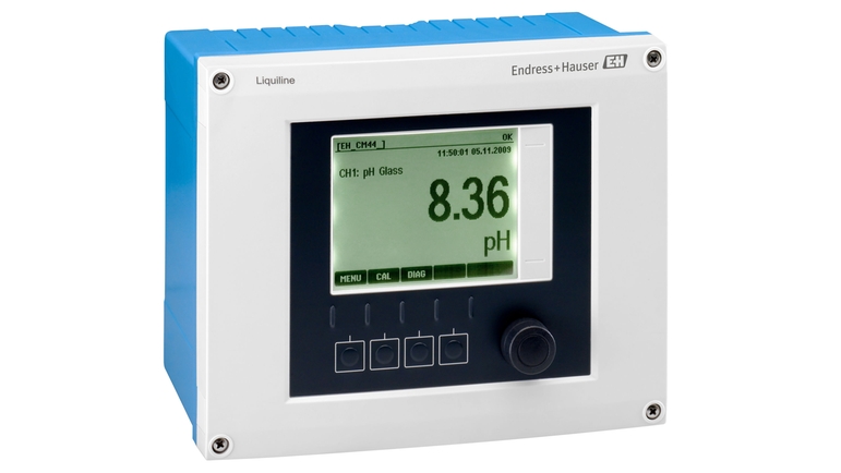 Liquiline CM444是的变送器，适用于pH、ORP、电导率、氧气测量等。