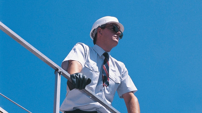 Engineer overlooking a plant Engineer overlooking a plant
