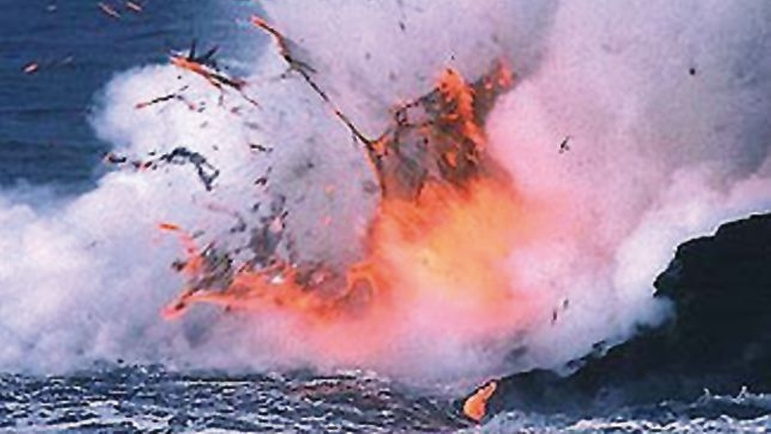 Lava moving into the sea Lava moving into the sea