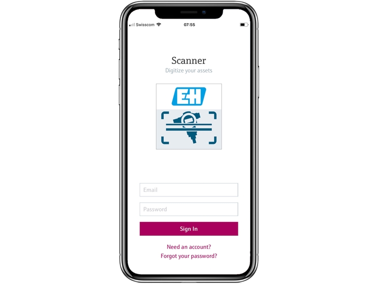 Netilion Scanner App创建数字孪生，在iPhone手机中打开
