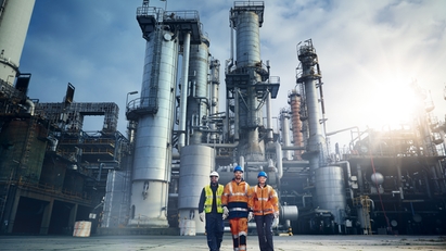 炼油厂中的工程师