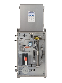 单通道H2O气体分析仪SS500e的产品图（内部结构图），带样气预处理系统